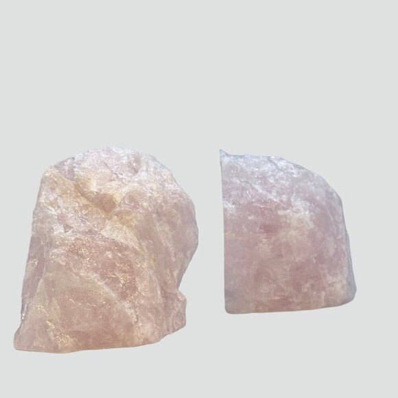 Crystal Bookends Rose Quartz Natural Characteristics, Pink Crystal Bookends (AB) - Picture 7 of 11